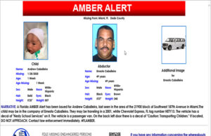 AMBER ALERT FDLE-MIAMI DADE POLICE SEEK THE HELP OF THE PUBLIC FINDING INFANT