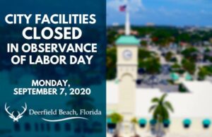 City Facilities Closed Monday September 7