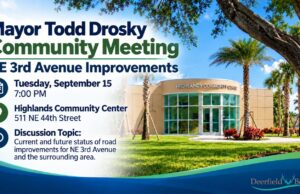 COMMUNITY MEETING TONIGHT AT 7PM ROAD IMPROVEMENTS UPDATE WITH MAYOR DROSKY