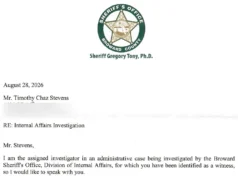 I got ordered to swear a statement to Broward’s Sheriff. Paragraph 2 is a public record. Enjoy.